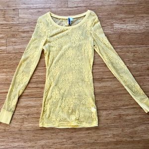 BKE Yellow Lace Top